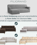 L-Form Sofabezug links untersch. Modelle Filigrand