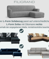 L-Form Sofabezug rechts untersch. Modelle Filigrand
