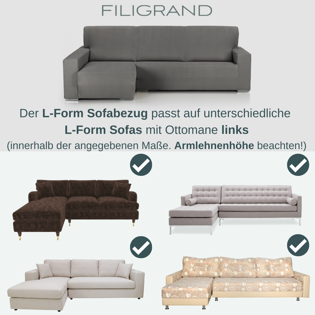 L-Form links Sofamodelle Filigrand