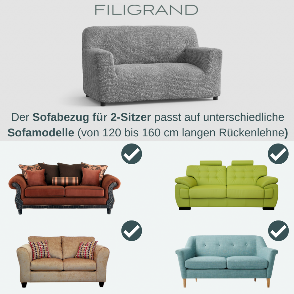 Sofabezug für 2-Sitzer Sofamodelle Filigrand