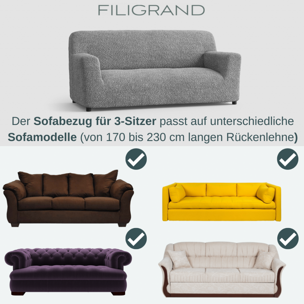 Sofabezug für 3-Sitzer Sofamodelle Filigrand