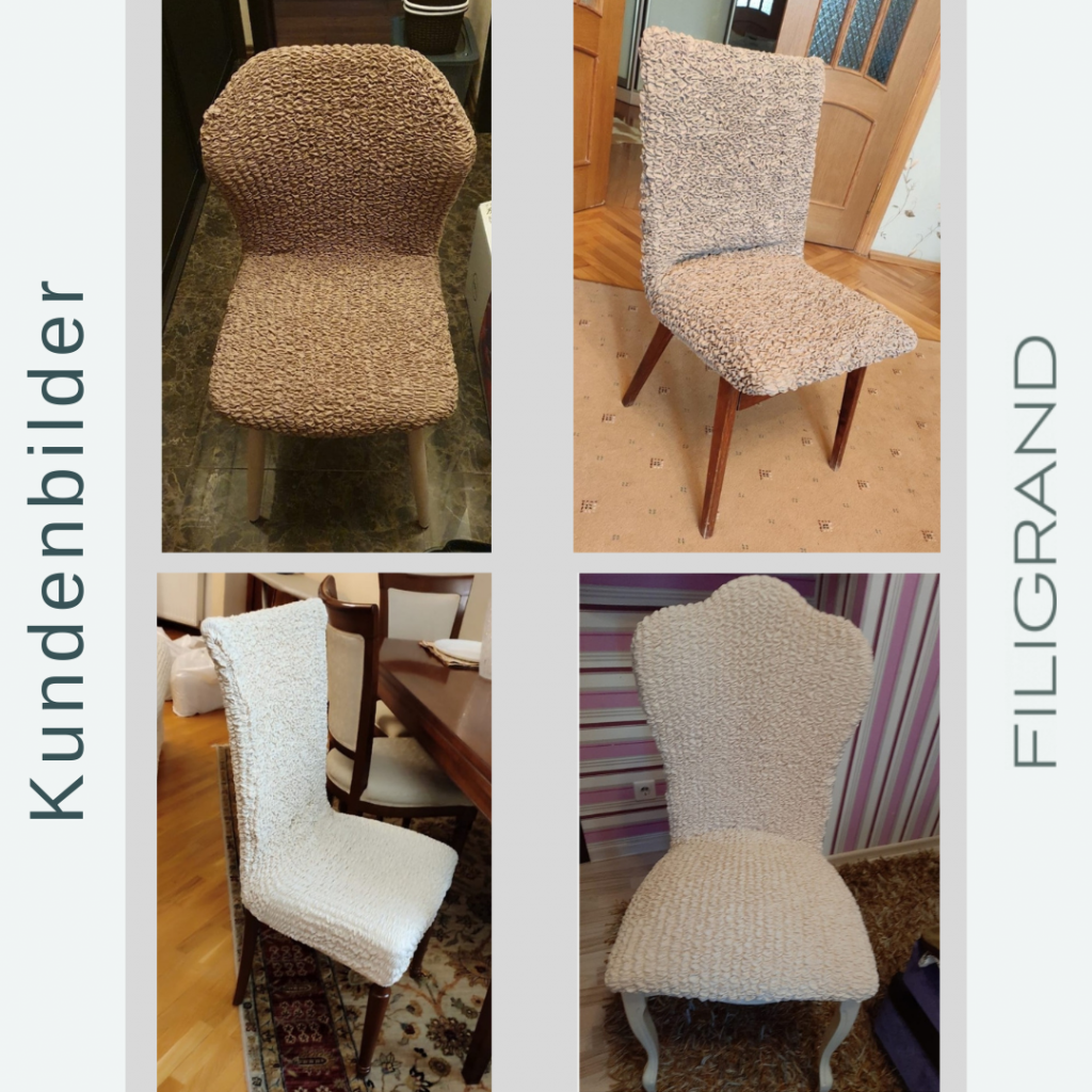 Bezug für Stuhl (einzeln oder als Set) – Filigrand – hochwertige Sofabezüge  für U-Form, L-Form, Ecksofa made in Italy
