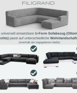 U-Form Sofabezug rechts Modelle Filigrand