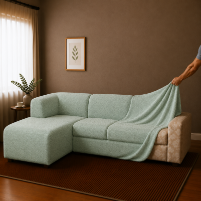 Bezug für Ecksofa mit Halbinsel links