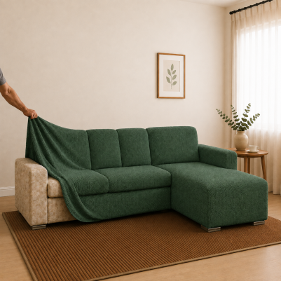Bezug für L-Form Sofa mit Ottomane rechts