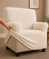 Sesselbezug chenille elfenbein_Filigrand