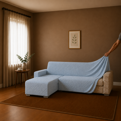 Bezug für Ecksofa (L-Form) mit Ottomane links