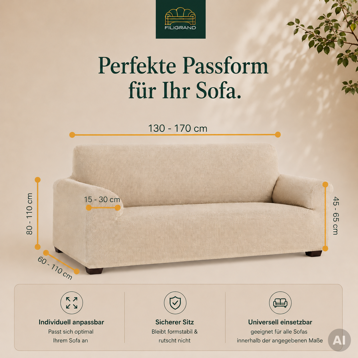 Bezug für Sofa 2-Sitzer Velvet (wasserabweisend) – Bild 2